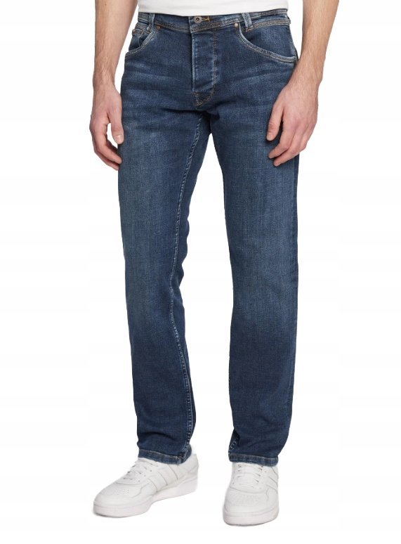 PEPE JEANS NIEBIESKIE PROSTE JEANSY MĘSKIE Z PRZETARCIAMI 28x30 JPA