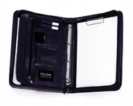 Teczki i aktówki - SKÓRZANA AKTÓWKA TECZKA NA DOKUMENTY BIWUAR SOLOME A4 GRANATOWA - miniaturka - grafika 1