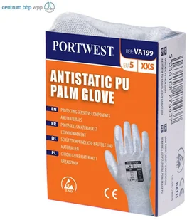 PORTWEST VA199 RĘKAWICA ANTYSTATYCZNA DO URZĄDZEŃ WYDAJĄCYCH; SZARY - Rękawice robocze - miniaturka - grafika 1