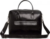 Teczki i aktówki - Solome SKÓRZANA TORBA NA LAPTOP SOLOME CZARNA 17" - miniaturka - grafika 1