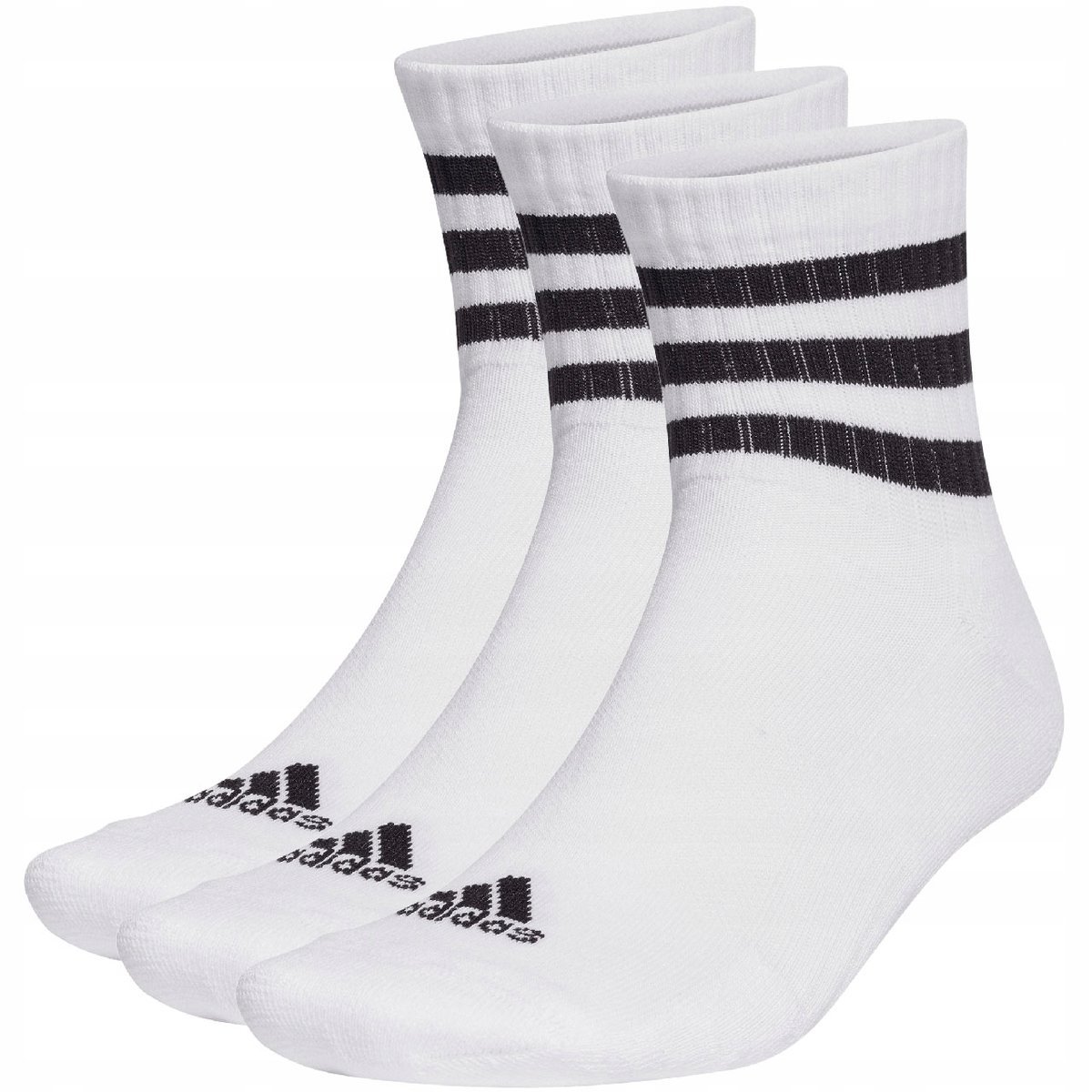 Skarpety adidas 3-Stripes Cushioned Sportswear Mid-Cut Socks 3P białe HT345