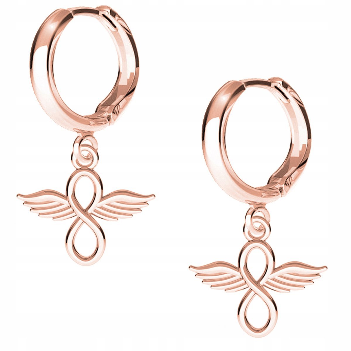 Kolczyki Nieskończoność różowe złoto 925