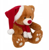 Maskotki i pluszaki - Maskotka miś z czapką Świętego Mikołaja, 34 cm - miniaturka - grafika 1