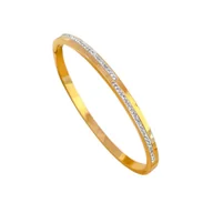 Bransoletki - Bransoletka damska pozłacana z cyrkoniami złoty - miniaturka - grafika 1