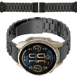 Bizon Pasek ze stali nierdzewnej do smartwatcha, Strap Watch Aura, QuickFit 20 mm, czarny - Akcesoria do smartwatchy - miniaturka - grafika 1