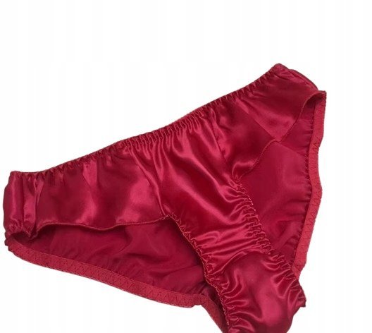 Figi Jedwabne Czerwone XL w Motywie Litery T 100% Jedwab Mulberry 19 Momme