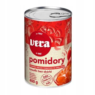 Vera Pomidory kawałki bez skórki 400 g - Pasztet i przetwory mięsne - miniaturka - grafika 1