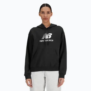 Bluza damska New Balance French Terry Stacked Logo Hoodie black - Bluzy damskie - miniaturka - grafika 1