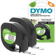 Etykiety do drukarek - DYMO LetraTag etykiety papierowe | autentyczne | rolka 12 mm x 4 m | czarny nadruk na białych etykietach | samoprzylepne etykiety wielofunkcyjne dla pracowników LetraTag | 2 sztuki - miniaturka - grafika 1