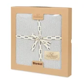 Koce i narzuty dla dzieci - Pled dziecięcy 80x100 Tully jasnoszary bawełna w pudełku BabyMatex - miniaturka - grafika 1