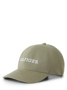 Tommy Hilfiger Czapka męska Mężczyźni Bawełna zielony jednolity, ONE SIZE - Czapki męskie - miniaturka - grafika 1