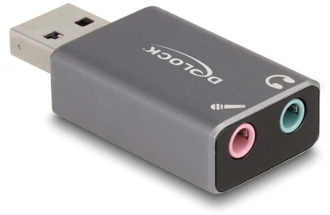 Karta dźwiękowa Delock DELOCK Zewnętrzna karta dźwiękowa USB z wtykiem USB-A na 2 x 3.5mm gniazdo Plug & Play Audio Adapter