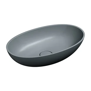 Umywalka nablatowa Omnires Shell M+ 60x35 cm owalna ash grey mat SHELLUNAG - Umywalki - miniaturka - grafika 1
