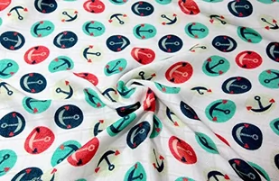 Texpol Print, Pielucha bambusowa 120x120 cm, Kotwiczki - Pieluchy - miniaturka - grafika 1