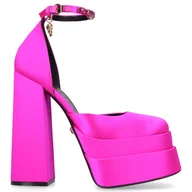 Czółenka - Versace Czółenka na platformie MEDUSA jedwab - miniaturka - grafika 1