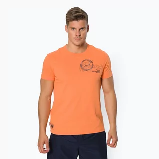 Koszulki sportowe męskie - Lacoste Koszulka tenisowa męska Turtle Neck pomarańczowa TH0964.FNX - grafika 1