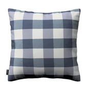 Poszewki na poduszki - Dekoria Poszewka Kinga na poduszkę granatowo biała krata 5,5x5,5cm) 43 × 43 cm Quadro 100-136-03 - miniaturka - grafika 1