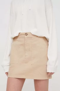 Pepe Jeans spódnica kolor beżowy mini rozkloszowana - Spódnice - miniaturka - grafika 1