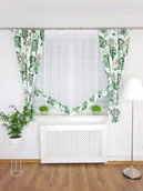 Firany - FIRANA Z MODNYM WZOREM ZIELONE MONSTERY FIRANKA GOTOWA DO KUCHNI KOMPLET - miniaturka - grafika 1