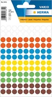 Etykiety do drukarek - HERMA 1831 uniwersalne etykiety/kolorowe kropki okrągłe (Ø 8 mm, 5 arkuszy, papier metalowy, matowy) samoprzylepne, trwałe punkty do oznaczania ręcznego pisania, 540 punktów samoprzylepnych, kolorowe - miniaturka - grafika 1