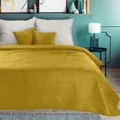 Narzuty - Narzuta welwetowa Luiz 5 200x220 musztardowa Eurofirany - miniaturka - grafika 1