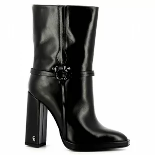 Czarne botki damskie skórzane na słupku CARINII - Carinii - Botki damskie - miniaturka - grafika 1