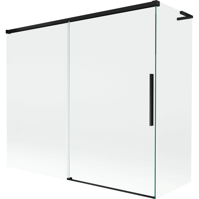 Mexen Rox L parawan nawannowy 2-skrzydłowy rozsuwany 180 + 90 x 150 cm, transparent, czarny - 8C9L-180-090-70-00