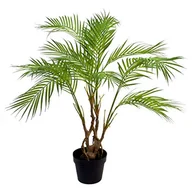 Sztuczne drzewka - Leaf Duża realistyczna sztuczna palma, mieszane materiały, zielona, 90 cm - miniaturka - grafika 1
