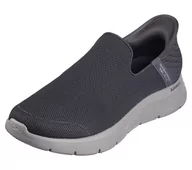 Kapcie damskie - Skechers Kapcie męskie 216491 DKGY 216491 EU, Ciemnoszary materiał, 46 EU - miniaturka - grafika 1