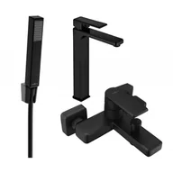 Baterie umywalkowe - Mexen Mino R77 zestaw wannowy, czarny - miniaturka - grafika 1