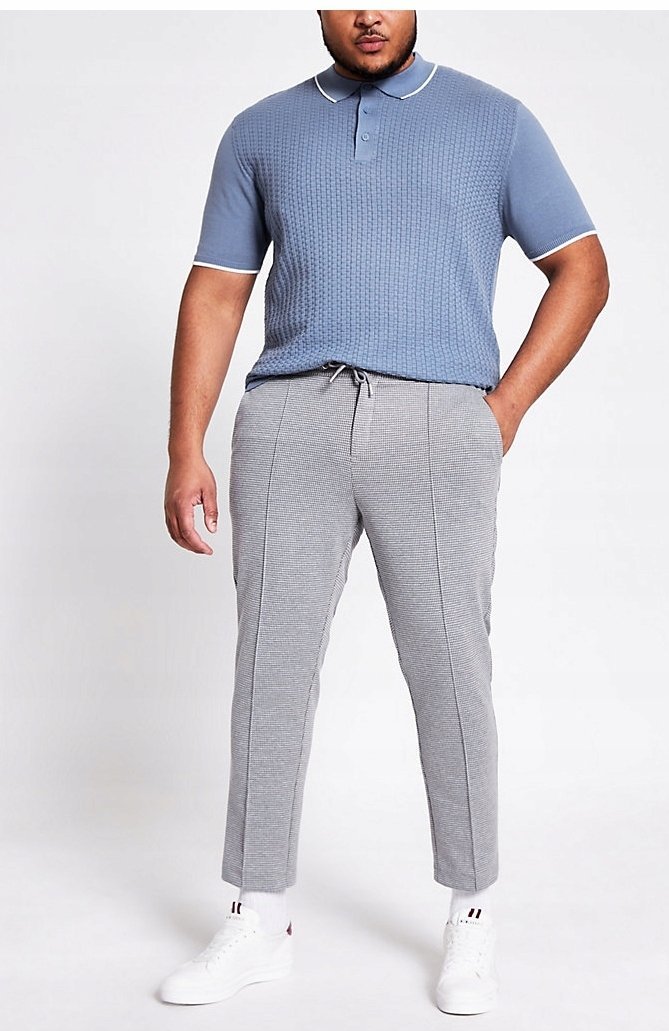 Big and Tall Spodnie Męskie Joggery Szare 44l Fcc