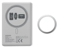 Powerbanki - Silver Monkey Powerbank Smart 5000 mAh MagSafe UltraSlim 3w1 Srebrny - miniaturka - grafika 1