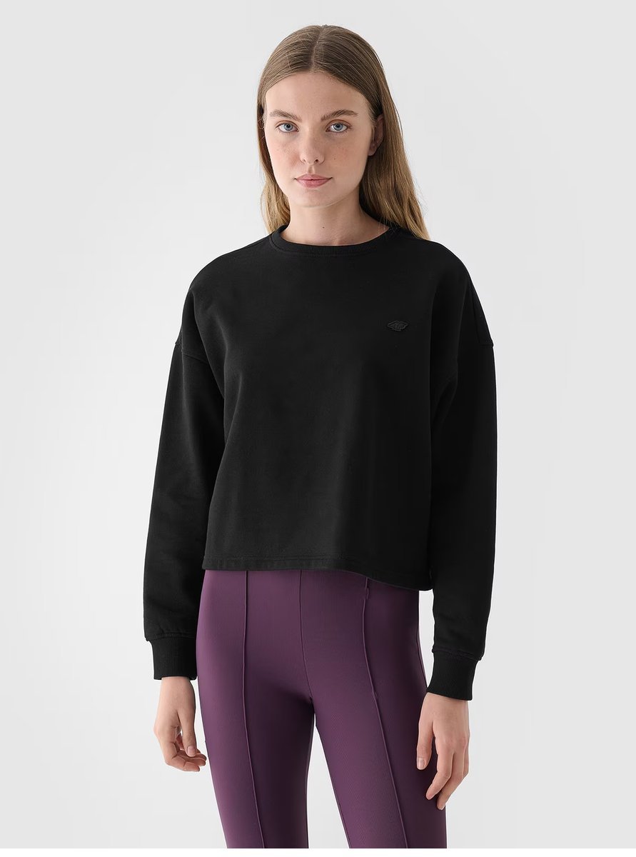 BLUZA DAMSKA 4F BAWEŁNIANA NIEROZPINANA BEZ KAPTURA TSWSF1305 AW24 XXL