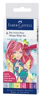 Kredki, ołówki, pastele i pisaki - Faber-Castell Pisaki Artist Pitt Manga 6 K Shojo - miniaturka - grafika 1