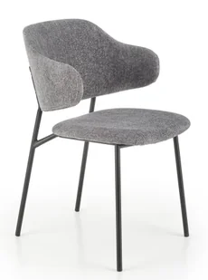 Szare tapicerowane krzesło z kubełkowym oparciem - Movissa - Krzesła Szare tapicerowane krzesło z kubełkowym oparciem - Movissa - Krzesła - miniaturka - grafika 1