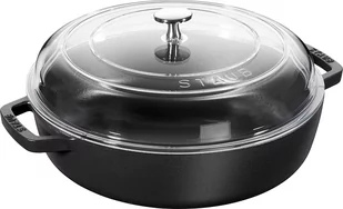 Staub Patelnia żeliwna sauté z pokrywką Chistera 26 cm czarny 40501-062-0 - Patelnie - miniaturka - grafika 1