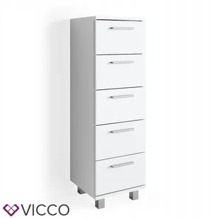 Szafka łazienkowa stojąca, 5 szuflad, biała, mat, Vicco Ilias, 30x95x30 cm - Szafki łazienkowe Szafka łazienkowa stojąca, 5 szuflad, biała, mat, Vicco Ilias, 30x95x30 cm - Szafki łazienkowe - miniaturka - grafika 1