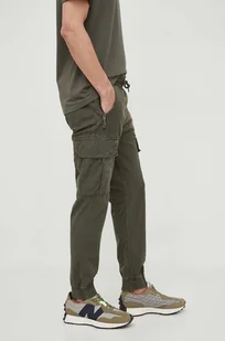 Alpha Industries spodnie bawełniane kolor zielony 116201.136 - Spodnie męskie - miniaturka - grafika 1