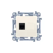 Gniazdka elektryczne - LEDart telefoniczne RJ12 pojedyncze kremowe CT1.01/41 Kontakt Simon10 - miniaturka - grafika 1