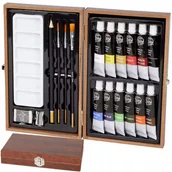 Farby i media malarskie - Farby Akrylowe Zestaw 20 Elem. Tubki Akryl Pędzle - miniaturka - grafika 1