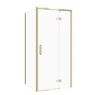 Kabiny prysznicowe - Kabina prysznicowa Cersanit Larga 80x90x195 prostokątna złoty mat transparentne S601-464 - miniaturka - grafika 1