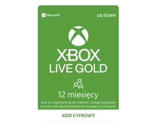 Microsoft Karta Microsoft Xbox Live Gold Abonament Na 12 Miesięcy - Kody i doładowania cyfrowe - miniaturka - grafika 1