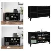 Szafki na buty - vidaXL Stojak na buty czarny 102x36x60 cm Materiał drewnopochodny - Szafka na buty - Szafki na buty - Stojak na buty - Przechowywanie butów - miniaturka - grafika 1