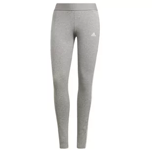Legginsy adidas Loungewear Essentials 3-Stripes Leggings GV6017 - szare - Adidas - Spodnie sportowe damskie - miniaturka - grafika 1