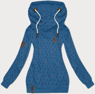 Wzorzysta bluza damska niebieska (2304) - 6&8 Fashion - Bluzy damskie - miniaturka - grafika 1