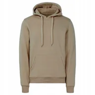 Bluzy męskie - Męska ocieplana bluza dresowa kangurka z kapturem M brązowy kakao 91 - miniaturka - grafika 1