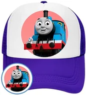 Czapki i chusty sportowe męskie - Czapka z Daszkiem Pociąg Niebieska z Nadrukiem Siatka Bejsbolówka - miniaturka - grafika 1