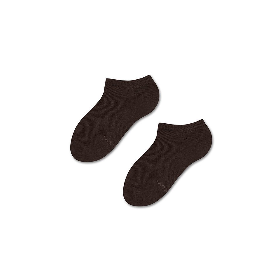 ZOOKSY klasyczne skarpetki stopki dla dzieci r.30-35 1 para, krótkie brązowe skarpetki - DARK CHOCOLATE
