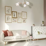 Lampy sufitowe - Milagro MLP8655 Oval White 3x60W Plafon biały/drewno - miniaturka - grafika 1