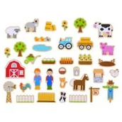 Zabawki kreatywne - Bigjigs Toys Farm Magnets Drewniane magnesy - miniaturka - grafika 1